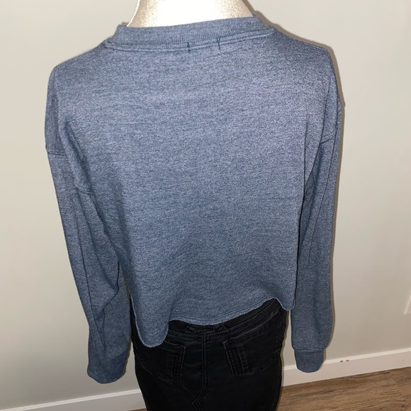 2/$30 Brandy Melville John Gault Muted Green / Grey Crop Sweater OS Fits Most - Picture 2 of 3